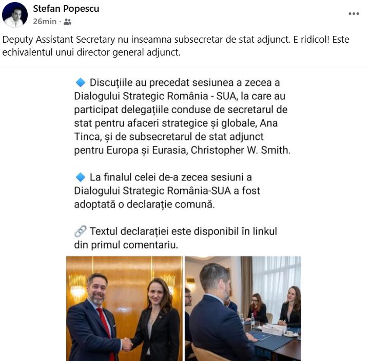 Foto: Captură Facebook Ștefan Popescu