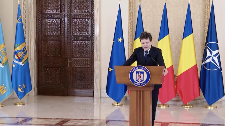 Președintele Nicușor Dan se adresează ambasadorilor/ captură video