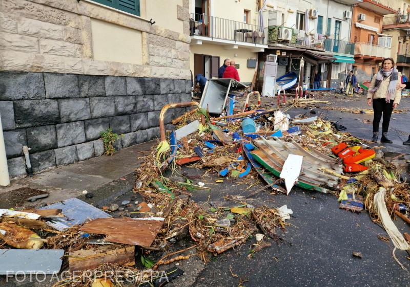 Zonă afectată de Furtuna Harry, ianuarie 2026, Sicilia, Italia. Sursa foto: Agerpres