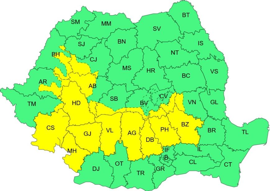 Cod Galben de ploi, Sursa foto: ANM