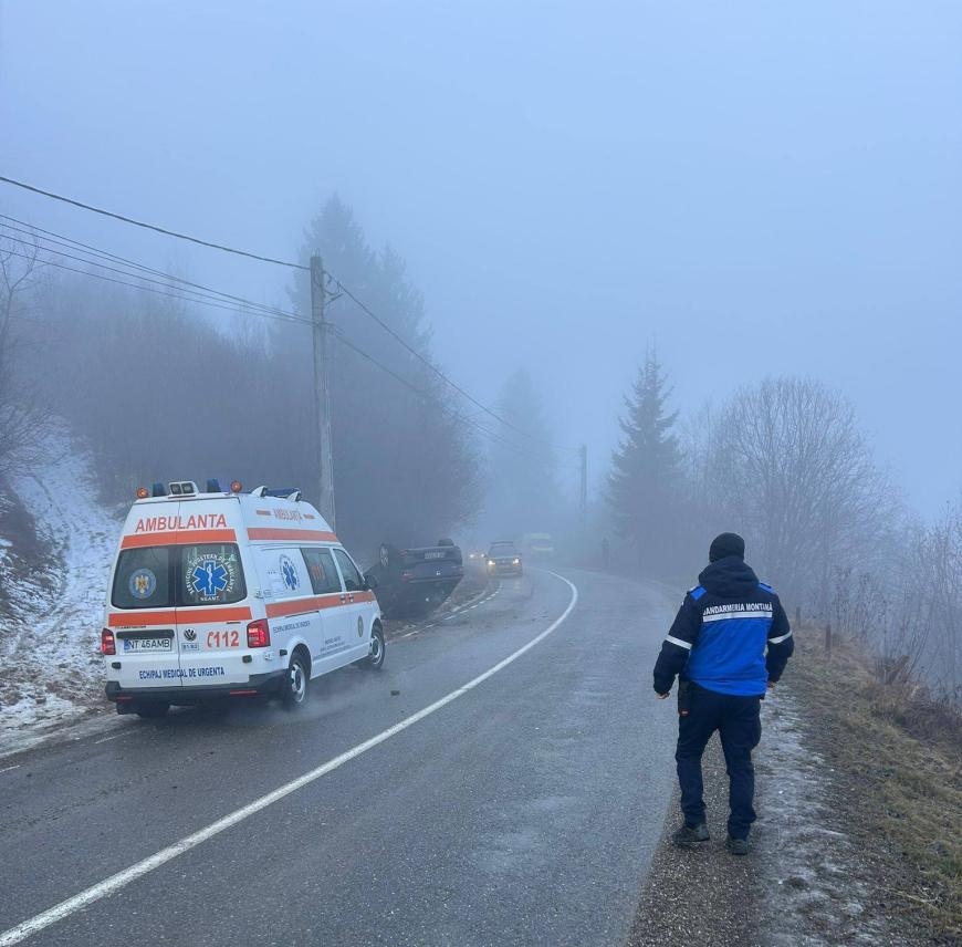Accident în județul Neamț. Sursa foto: Jandarmeria Română, Facebook.