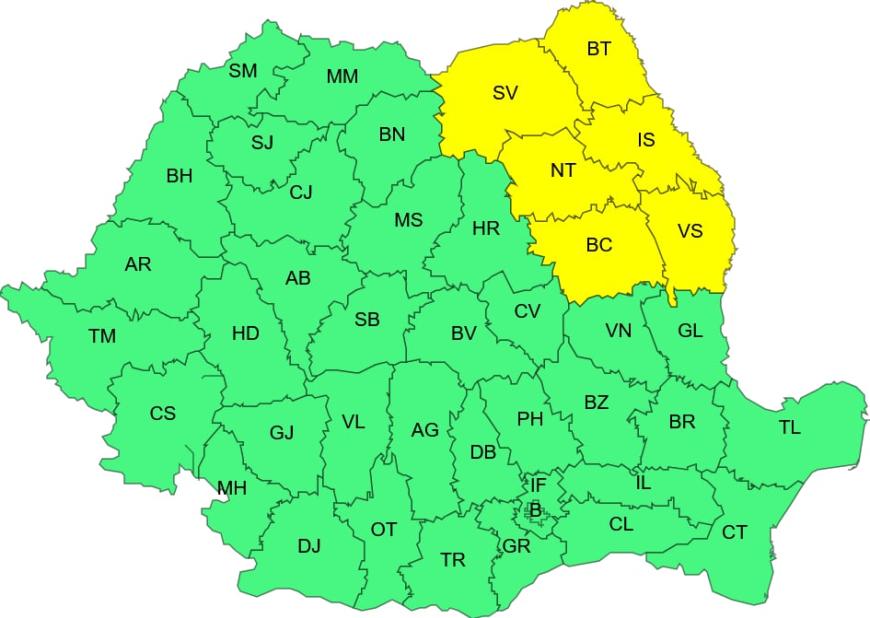 Cod Galben de ger în Moldova. Sursa foto: ANM
