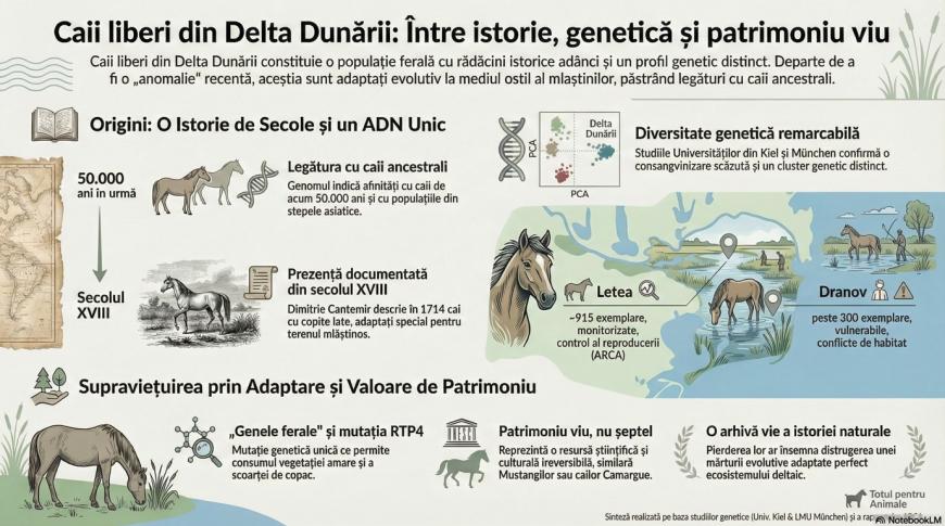 Despre caii din Delta Dunării se vorbea încă din secolul al XVIII-lea