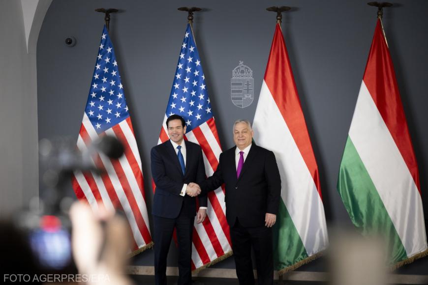 Secretarul de stat american Marco Rubio (s) și premierul maghiar Viktor Orban (d). Sursa foto: Agerpres