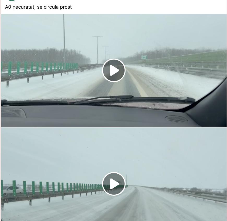 Autostrada A0, necurățată/ foto Facebook