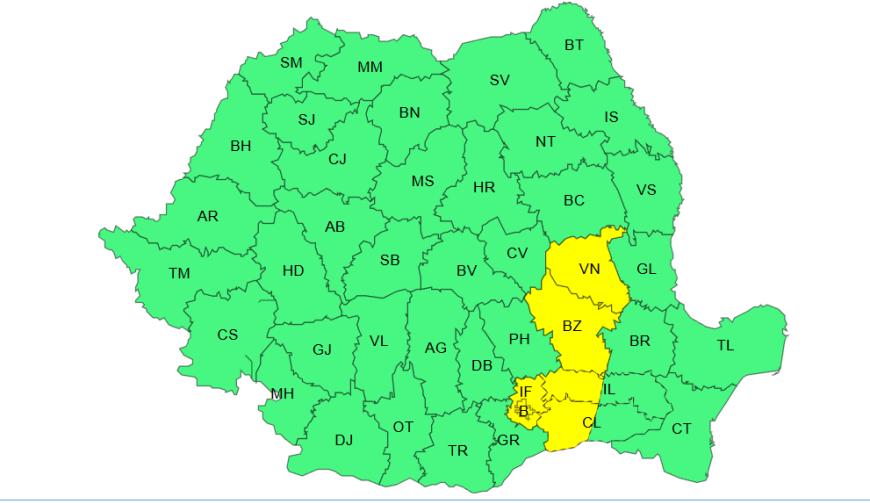 ANM, avertizare de vânt puternic în mai multe judeţe, inclusiv Ilfov. Viteze la rafală de până la 75 km/h
