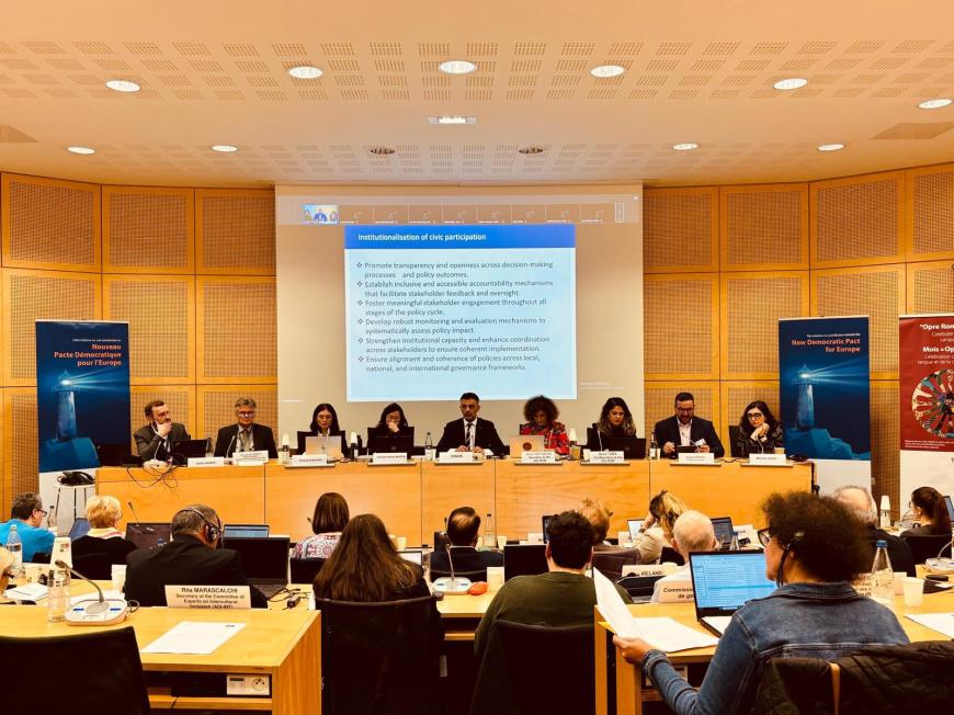 imagine cu reuniunea Comitetului de Experți privind Problemele Romilor și Nomazilor (ADI-ROM)