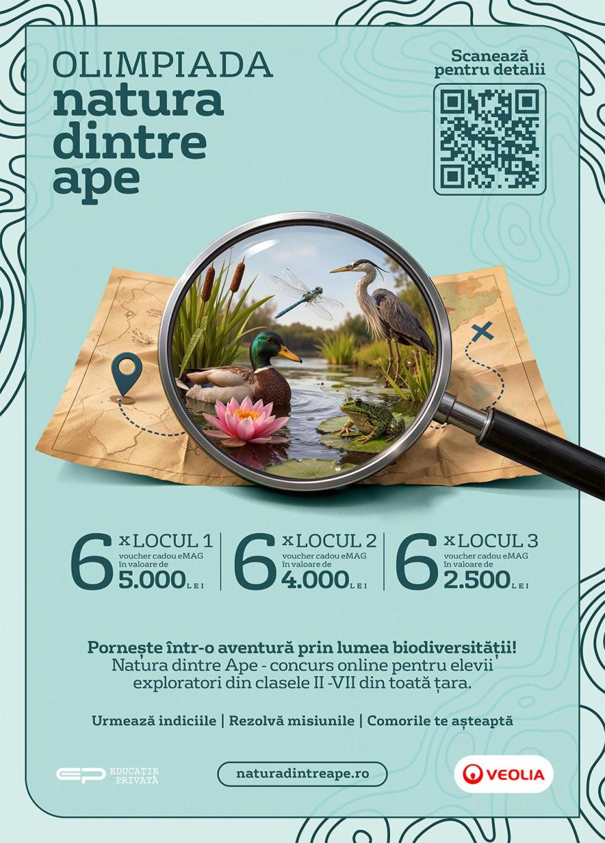 Veolia România continuă Olimpiada de Biodiversitate „Natura dintre Ape”, la nivel național