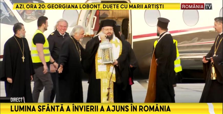 Lumina sfântă de la Ierusalim a ajuns la Bucureşti 