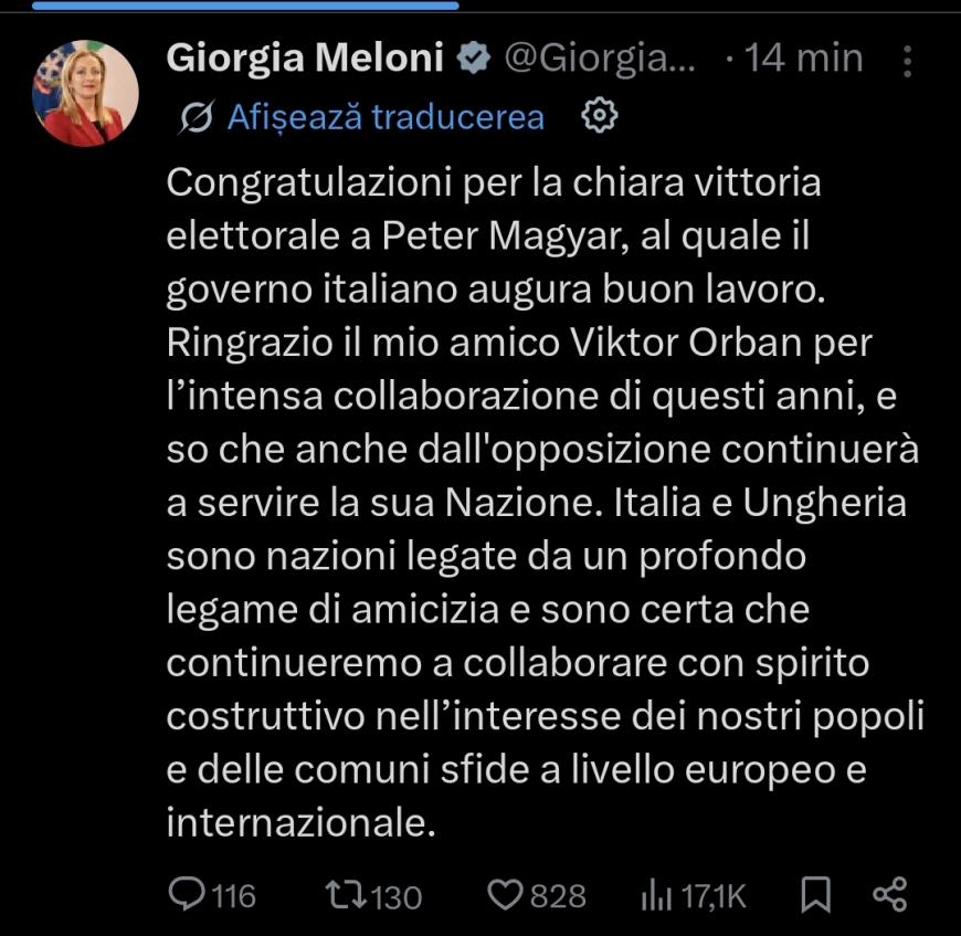 Rezultate alegeri Ungaria. Primele reacţii: Nicușor Dan spune că mesajul ungurilor a fost clar și puternic
