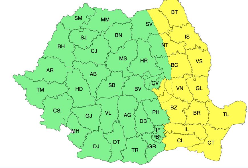 ANM: Informare meteorologică de ploi torențiale, grindină și vânt puternic