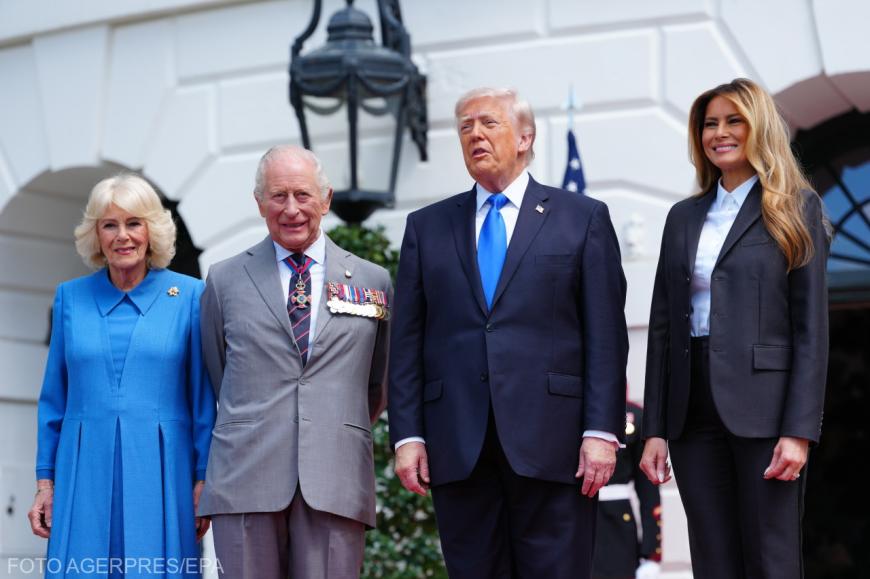 Cuplul regal al Marii Britanii și familia Trump. Sursa foto: Agerpres