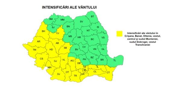 Vijelii, grindină şi ploi cu tunete şi fulgere. Aproape toate judeţele, sub avertizare meteo
