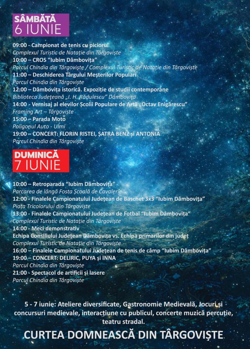 Zilele Județului Dâmbovița 2026, o nouă ediție între 4 - 7 iunie  