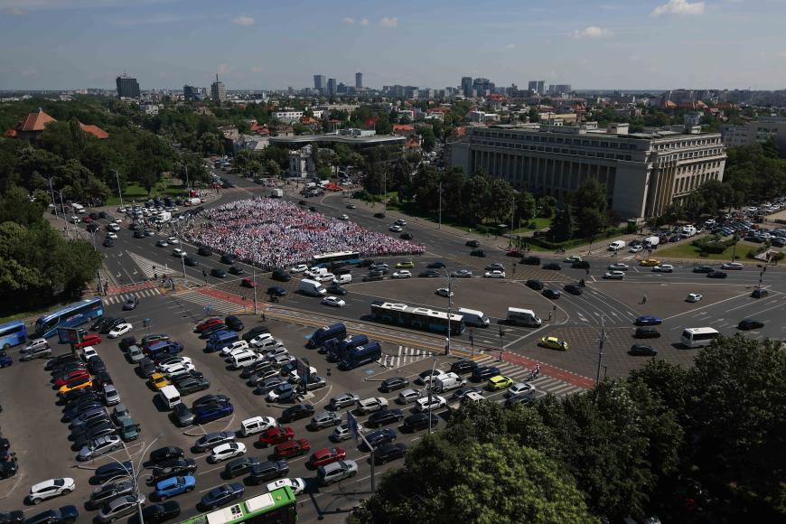 Sindicaliști ai Sanitas protestează în fața guvernului, București 3 iunie 2026. Inquam Photos / George Călin
