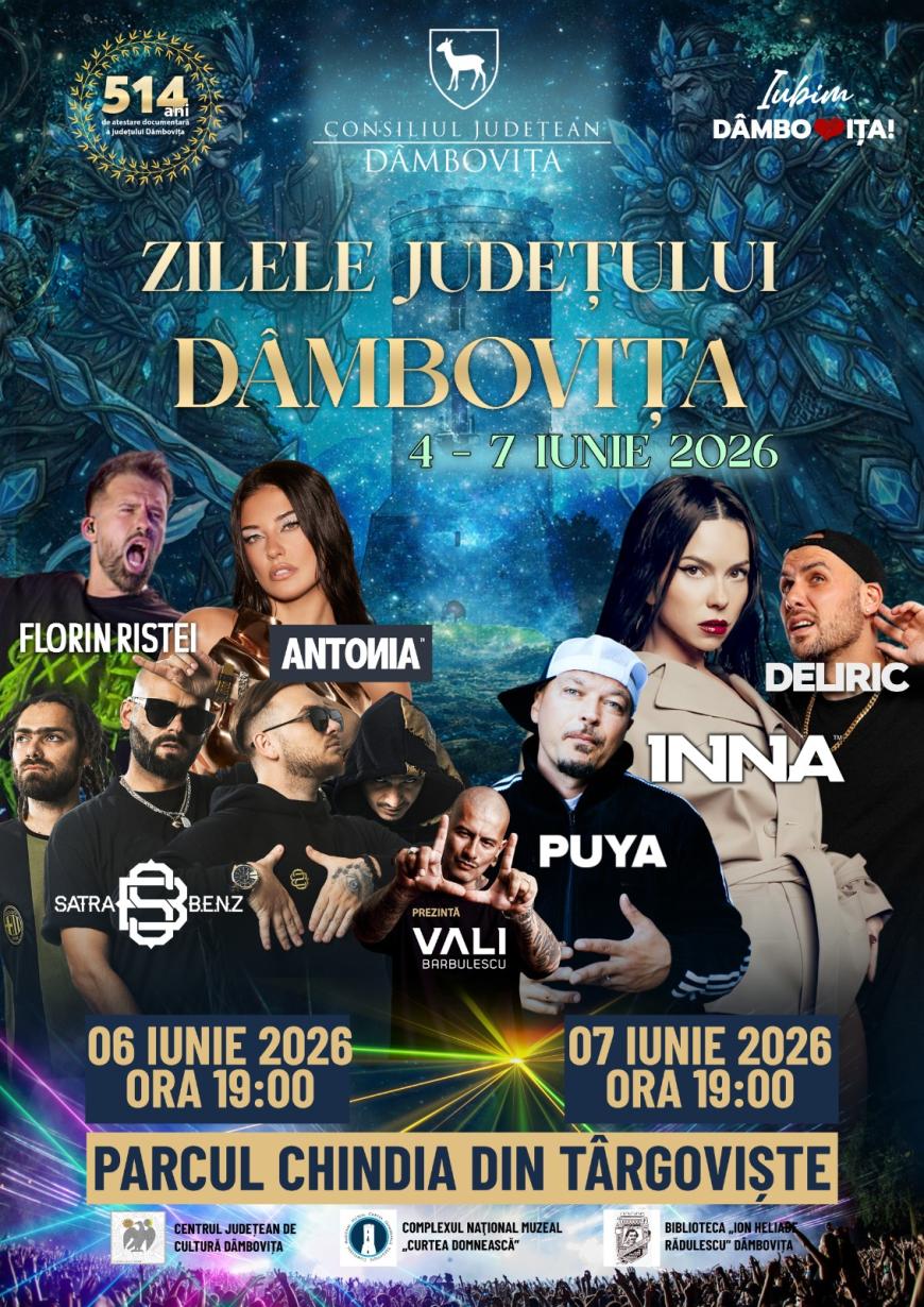 Zilele judeţului Dâmboviţa. Concerte, expoziţii, competiţii sportive, show de artificii şi lasere 