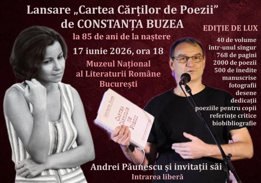 Lansare de carte la MNLR. „Cartea Cărților de Poezii”, integrala poetică Constanței Buzea, prezentată de Andrei Păunescu