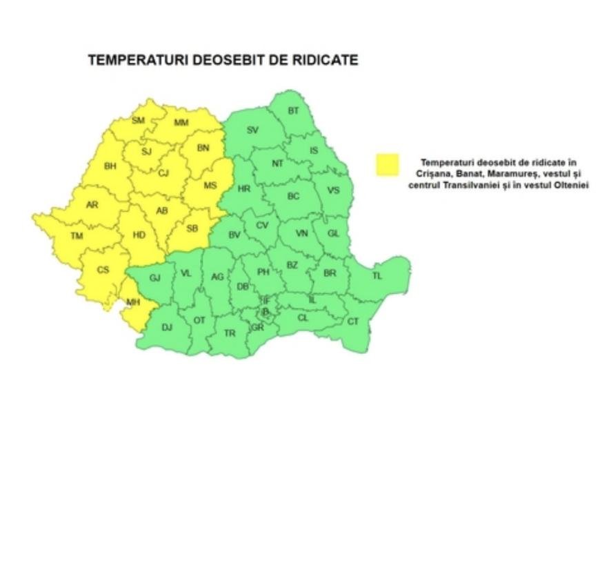 ANM, avertizare generală de caniculă: Temperaturi de până la 36 de grade. Regiunile vizate de Cod Galben / Prognoză specială pentru București
