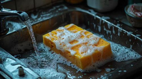 De ce nu trebuie lăsat buretele de vase în chiuvetă