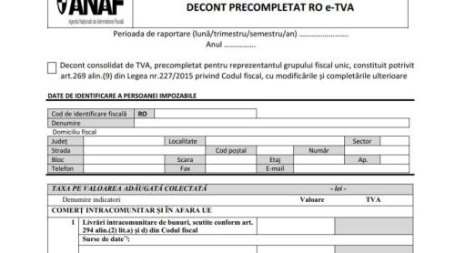S a modificat decontul precompletat RO e TVA. Noul formular