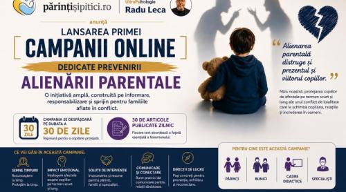 „Alienarea parentală distruge și prezentul și viitorul copiilor”. Prima campanie online dedicate prevenirii alienării parentale