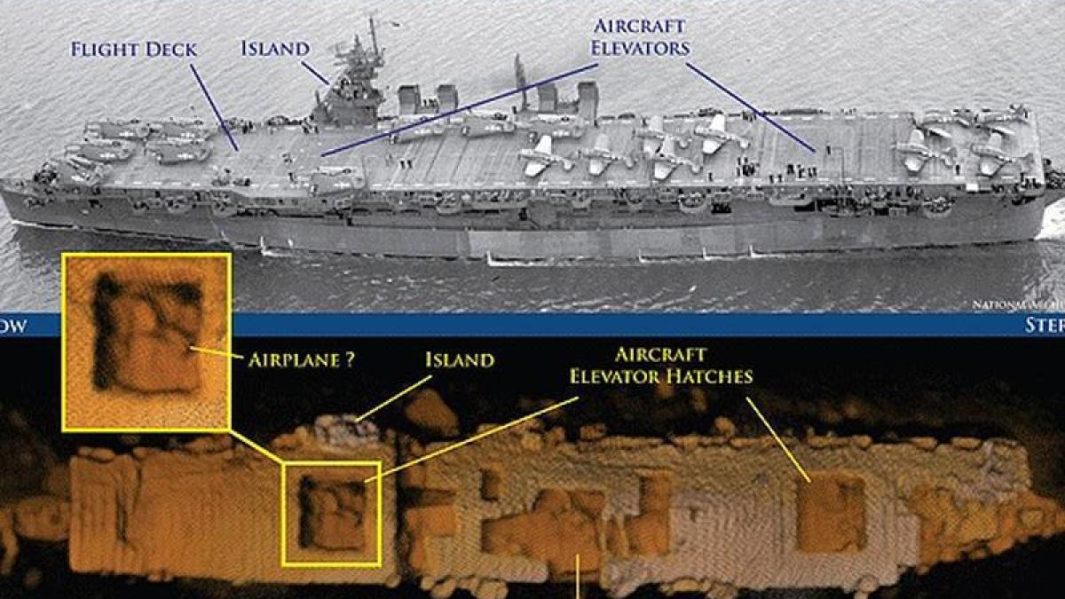 portavion din cel de al doilea razboi mondial descoperit in oceanul pacific