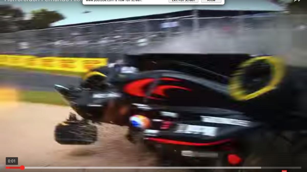 f1 fernando alonso la un pas de o tragedie la mp al australiei video