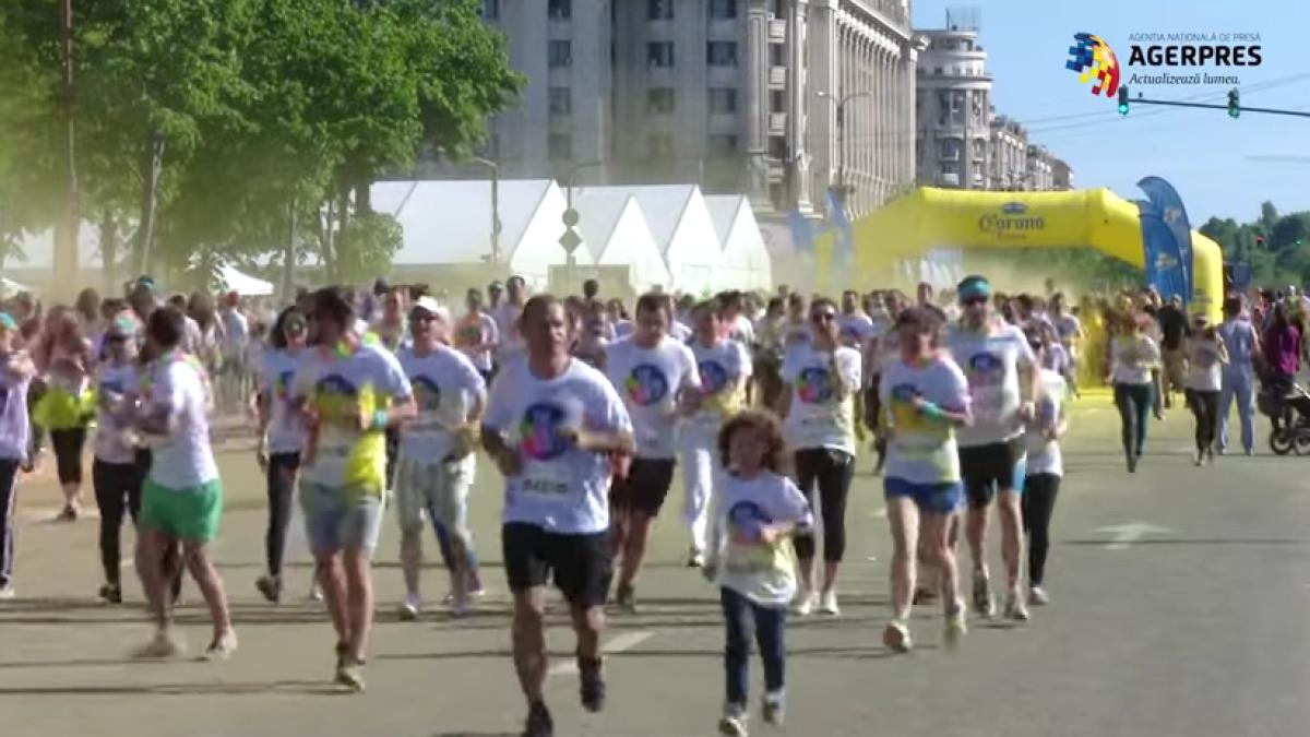 cel mai colorat maraton din bucure ti video impresionant