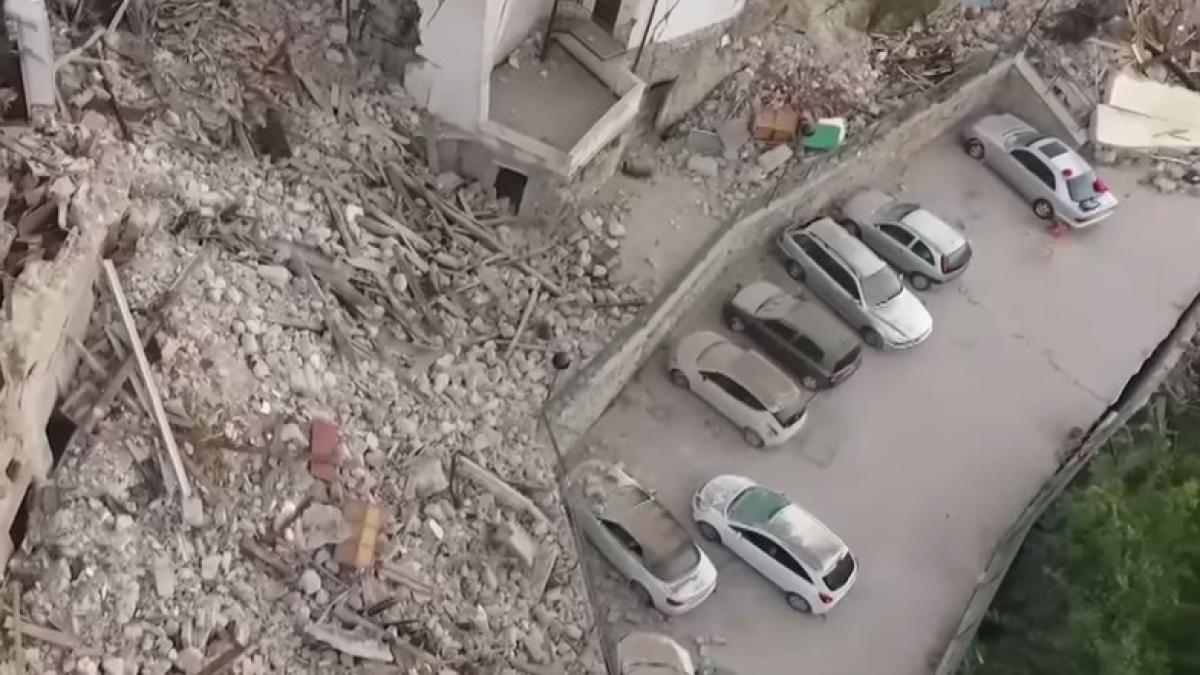 imagini apocaliptice filmate cu drona dupa cutremurul din italia