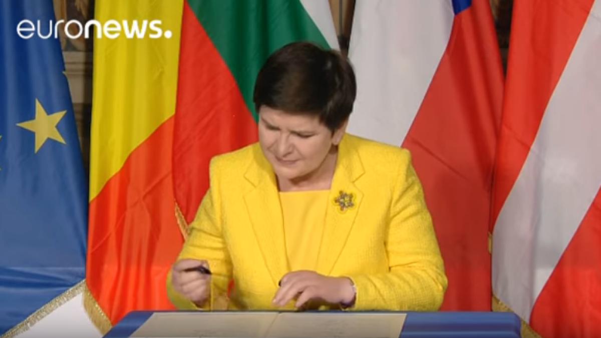 summit roma premierul poloniei gest care a facut inconjurul lumii video