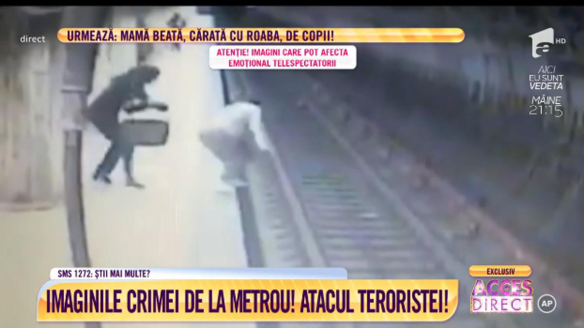 metrou dristor momentul cand alina ciucu a fost impinsa video