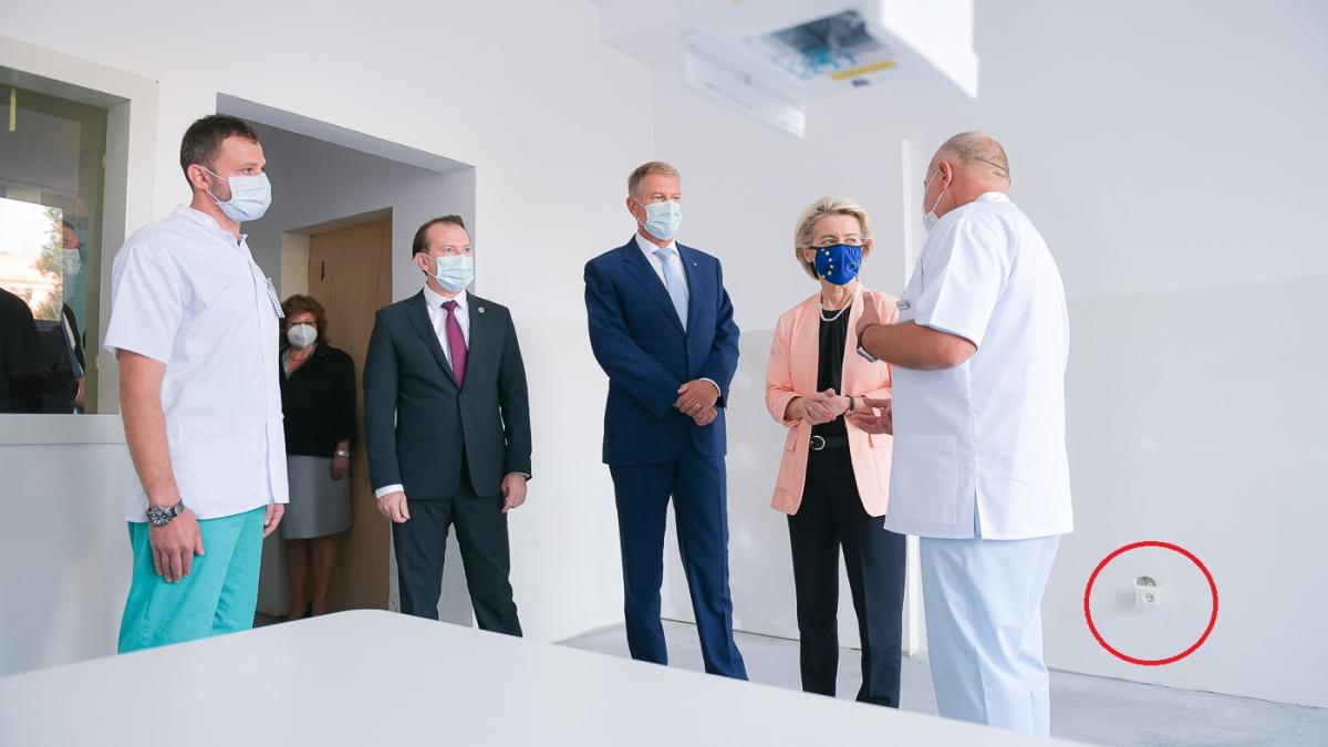 misterul-prizei-care-atarna-la-spitalul-municipal--in-timpul-vizitei-iohannis---von-der-leyen--conf--dr--paun-santier-in-lucru--nu-au-inteles_38642200
