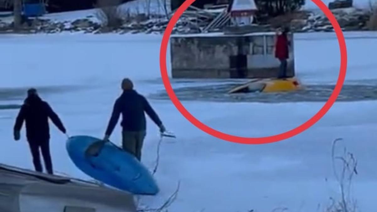 femeie-gheata-masina-lac-selfie_10455900