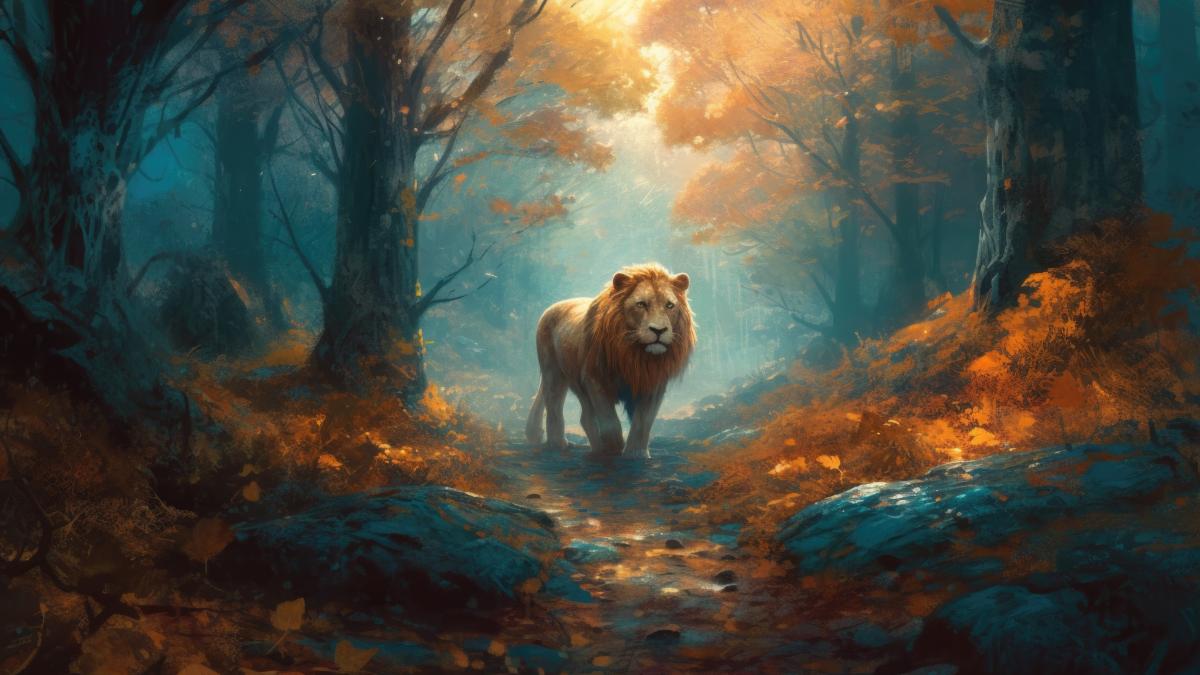 magical-leon-magical-forest-generative-ai_64753500