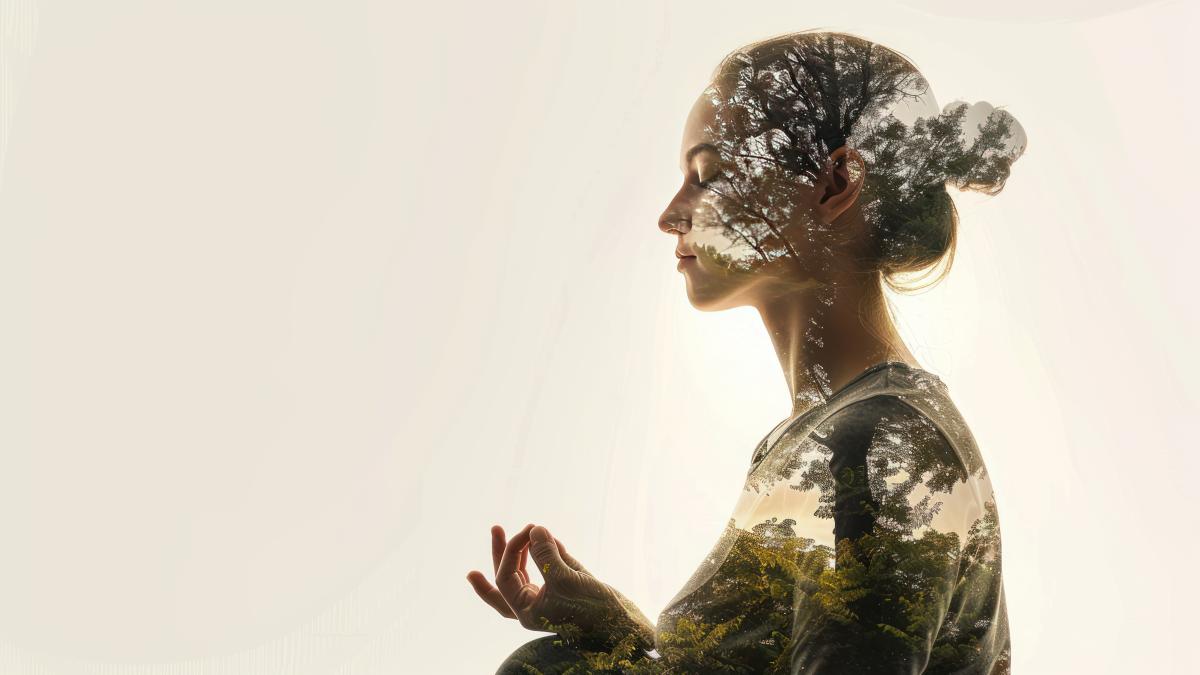 double-exposure-young-woman-meditating-yoga-with-nature-body-white-background_22938600