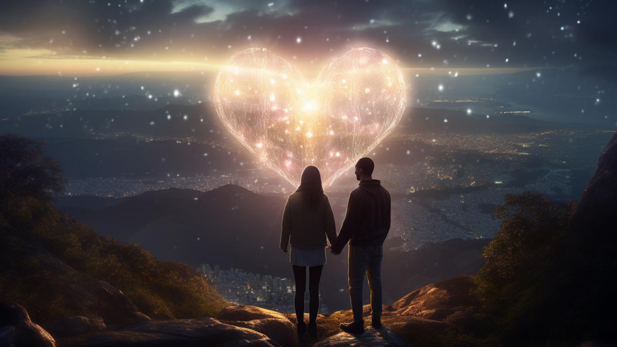 inima cuplu peisaj