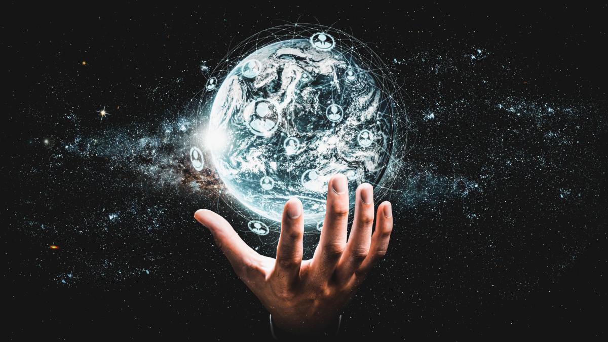 conexiune planetă mână