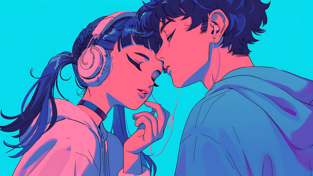 cuplu asculta muzica