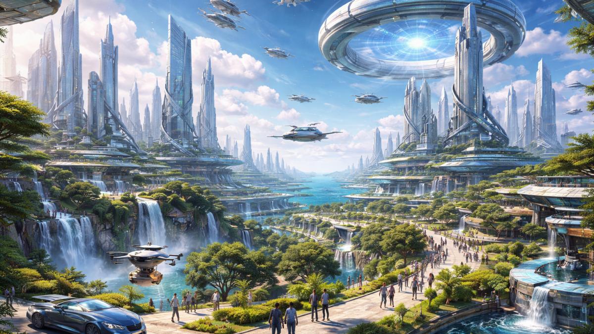 Orașul viitorului în 2076 - imagine generată de AI