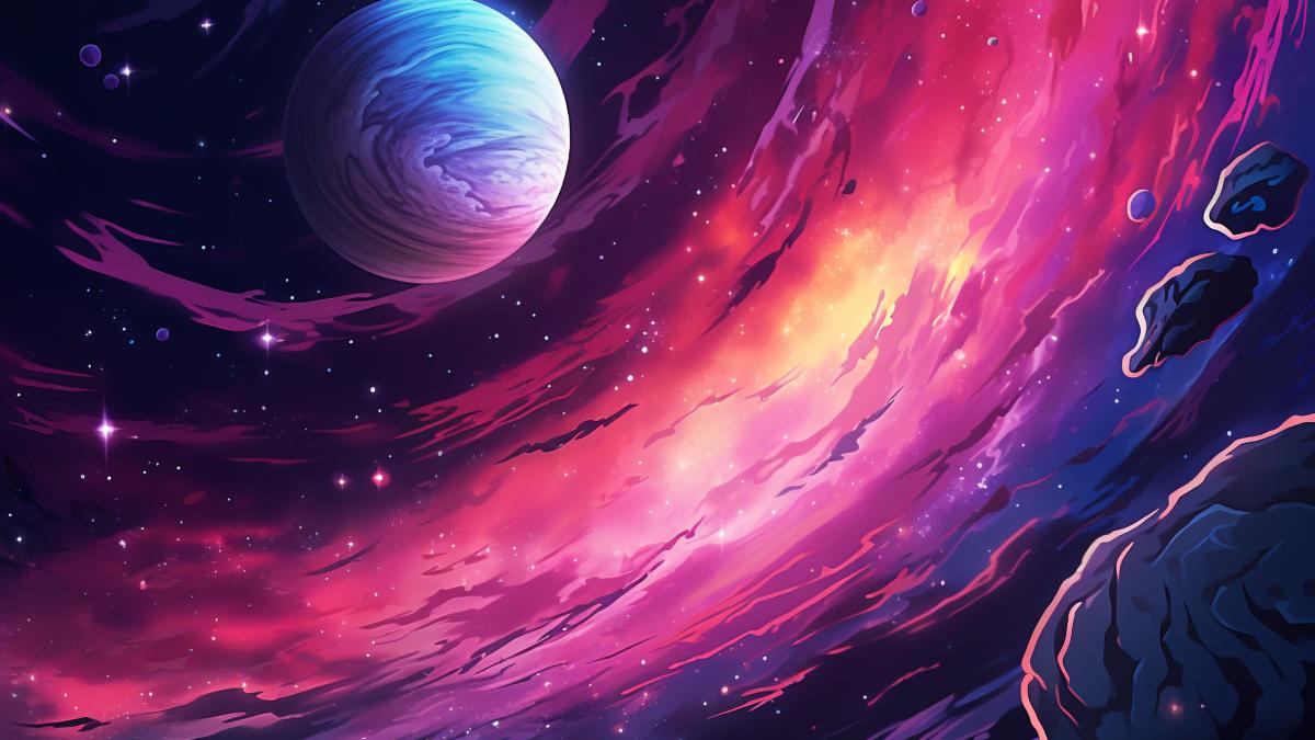 peisaj galaxie planeta