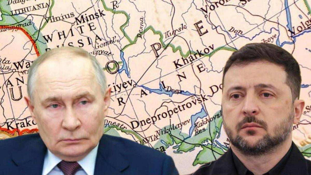 Președintele rus Vladimir Putin și președintele ucrainean Volodimir Zelenski