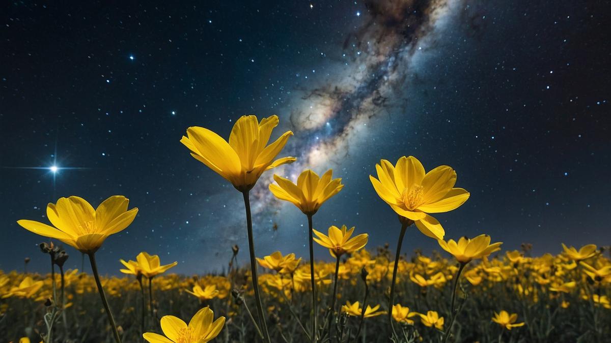 flori galbene fundal cosmos