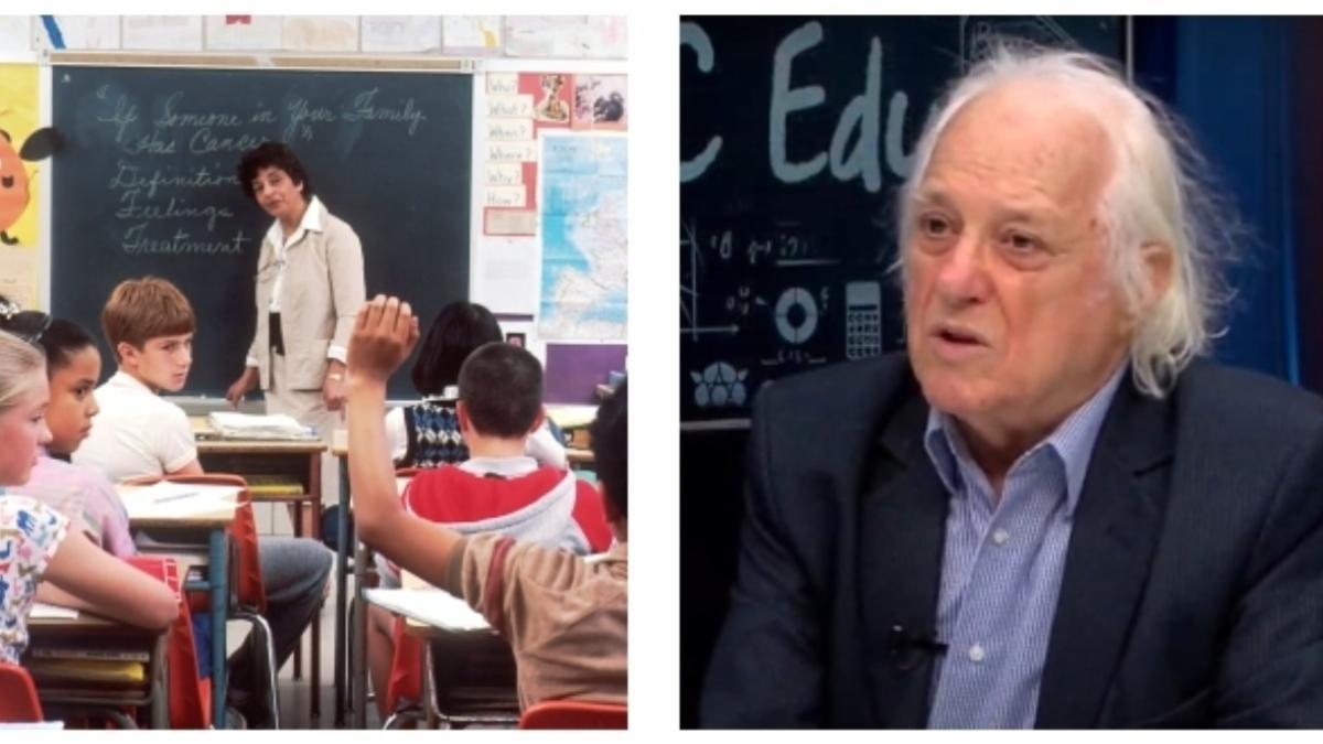 imagine cu prof. univ. dr. emerit Neacșu, școală