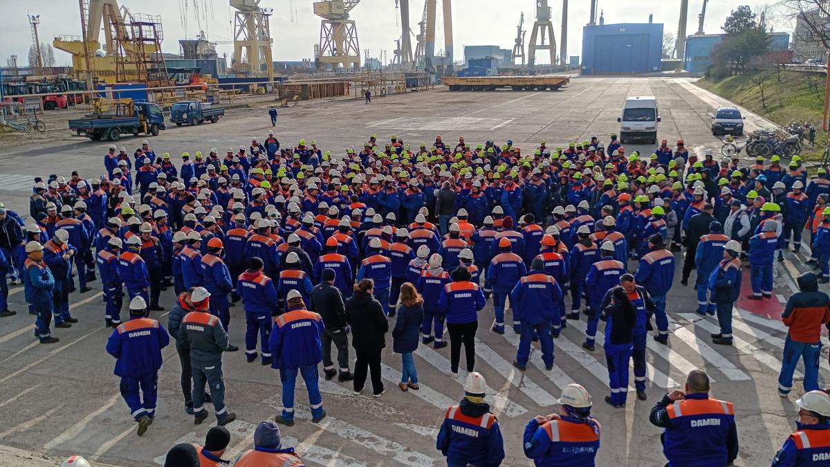 Protest la Șantierul Naval Damen din Mangalia (1)