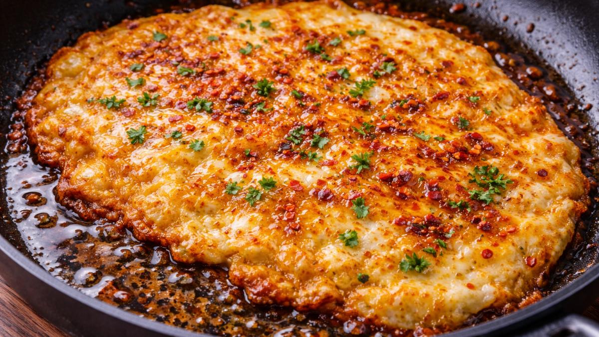 Omeletă cu miere picantă și brânză