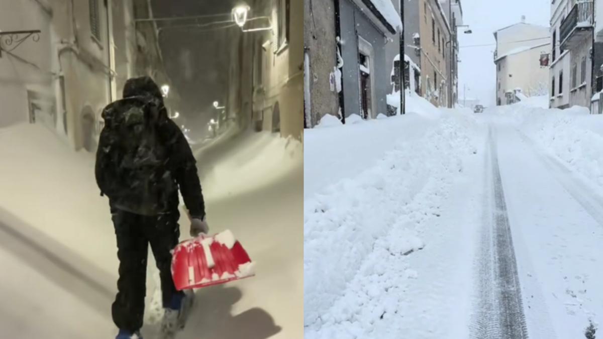 A nins ca în povești în Italia, în aprilie. Peste 200 de pompieri au intervenit în satele acoperite de zăpadă