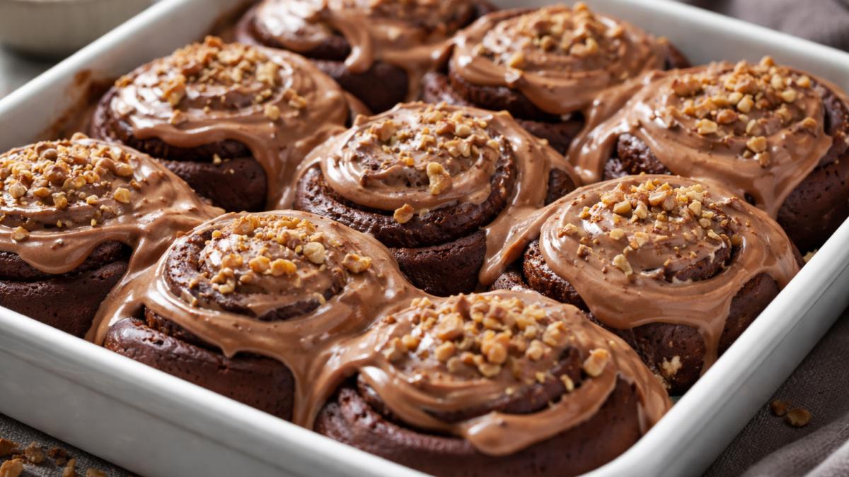 Rulouri pufoase cu ciocolată și scorțișoară. Rețeta simplă care îți umple casa de miros irezistibil