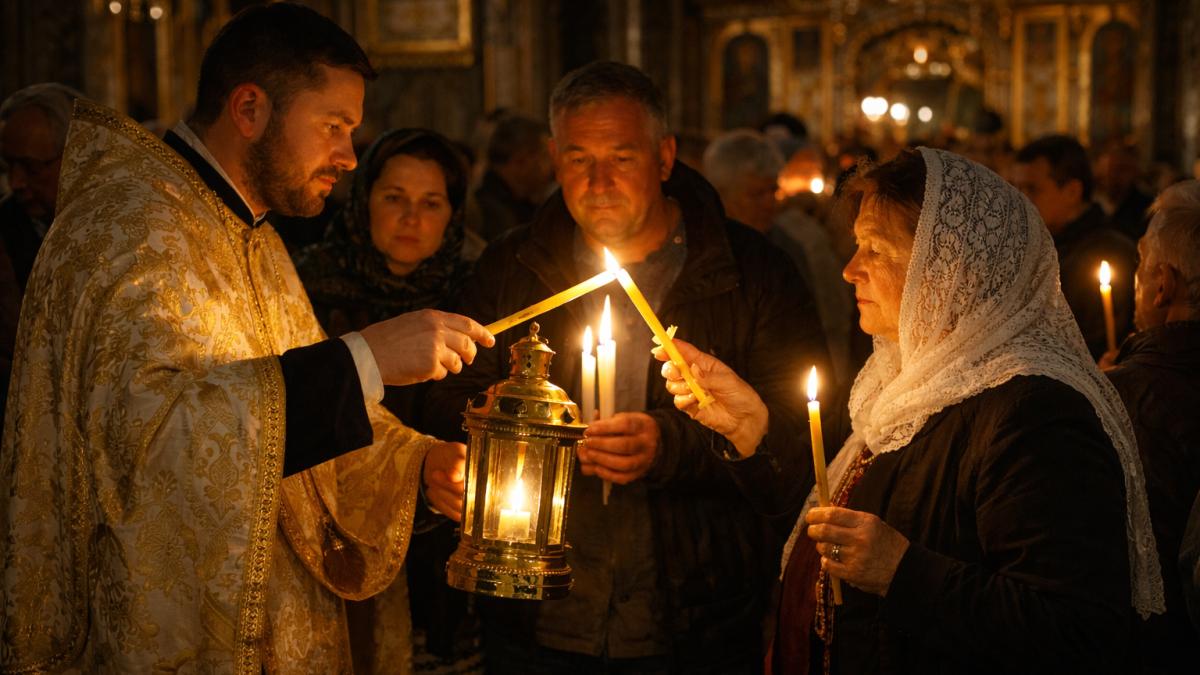 Ce se întâmplă dacă Lumina de la Ierusalim nu ajunge în România. De unde o vor lua credincioșii - Imagine realizata cu AI