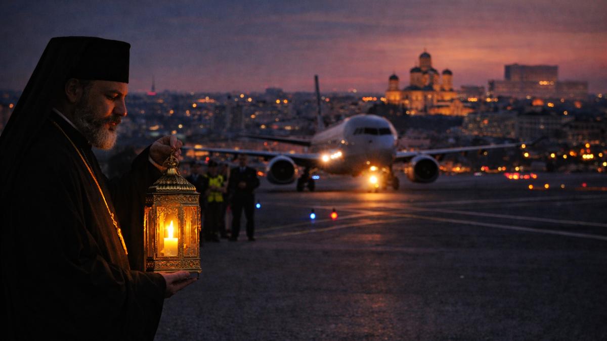 La ce oră va ajunge Sfânta Lumină în București - Imagine realizata cu AI