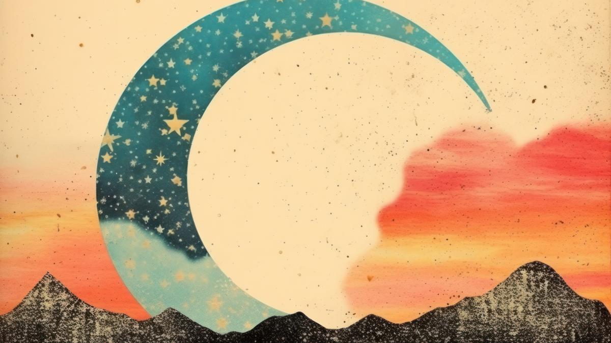 colaj retro luna noua stele